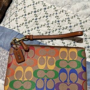 Coach Multicolor Signature Wristlet